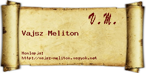 Vajsz Meliton névjegykártya